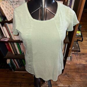 Sundance waffle pale green normcore knit S short sleeve top
